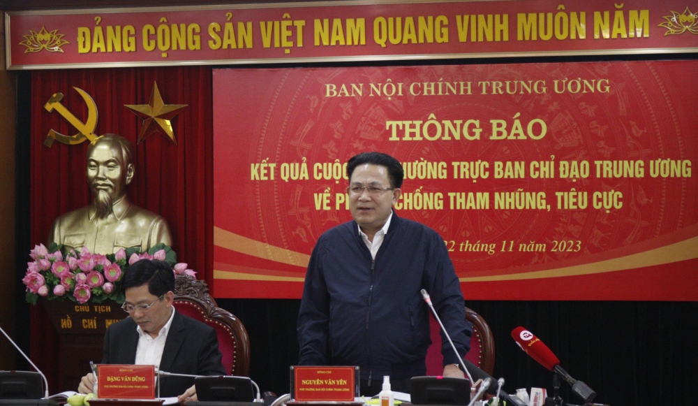 Phó Trưởng Ban Nội chính Nguyễn Văn Yên thông tin tới báo chí