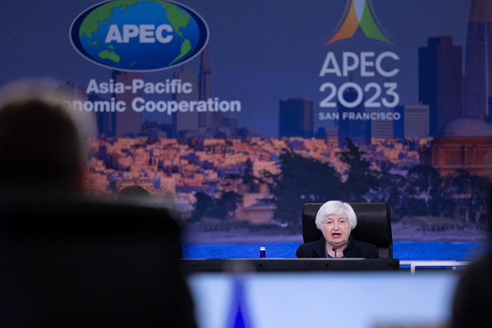 Bộ trưởng Tài chính Mỹ Janet Yellen tại Hội nghị Thượng đỉnh APEC 2023. Ảnh: Reuters