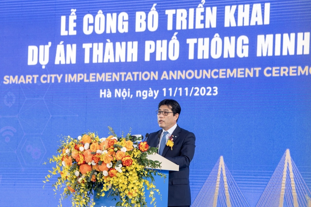 Ông Yukihito Honda, Tổng Giám đốc điều hành cấp cao toàn cầu của Tập đoàn Sumitomo phát biểu tại sự kiện.