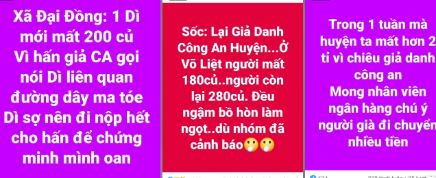Người dân ở huyện Thanh Chương liên tục đăng các thông tin cảnh báo lên mạng về các trường hợp bị lừa đảo.