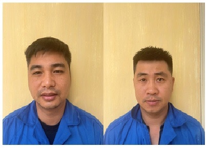 Nông Văn Dũng (trái) và Nguyễn Hoài Nam (Ảnh: Công an Yên Bái)