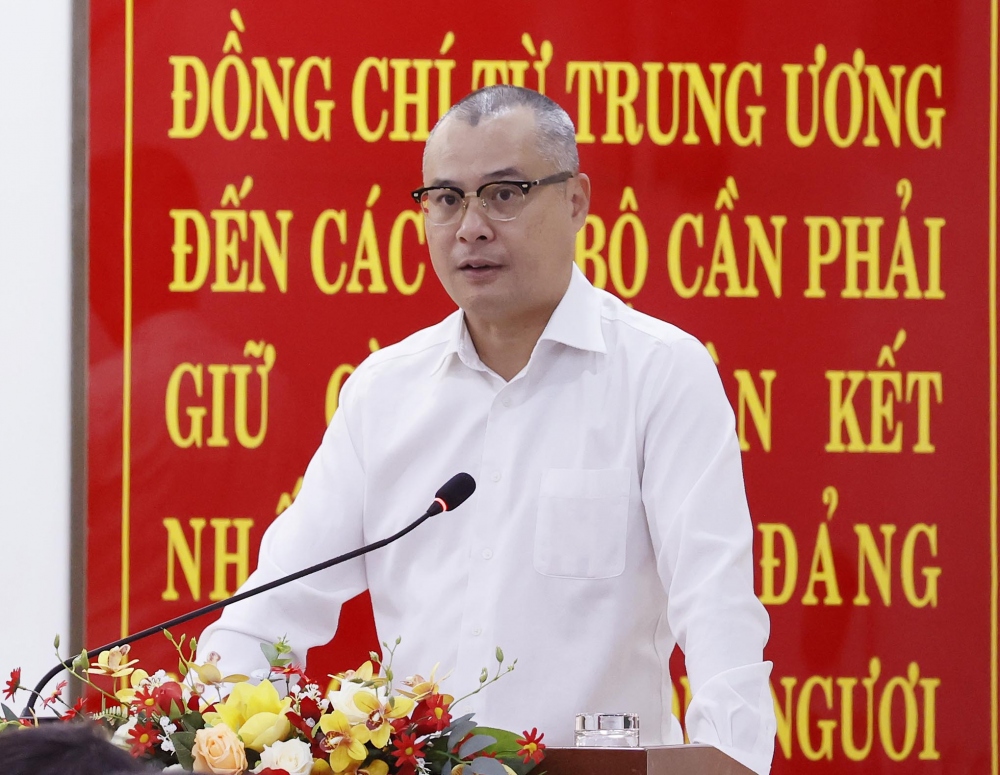 Bí thư Tỉnh ủy Phú Yên Phạm Đại Dương phát biểu tại buổi làm việc.