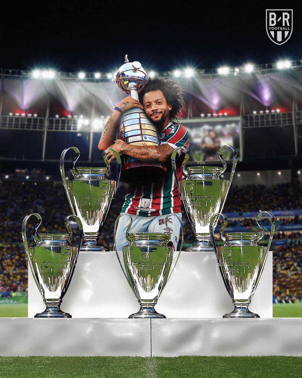 Sau 5 danh hiệu Champions League cùng Real Madrid, Marcelo vô địch Copa Libertadores cùng Fluminense. (Ảnh: Bleacher Report Football)