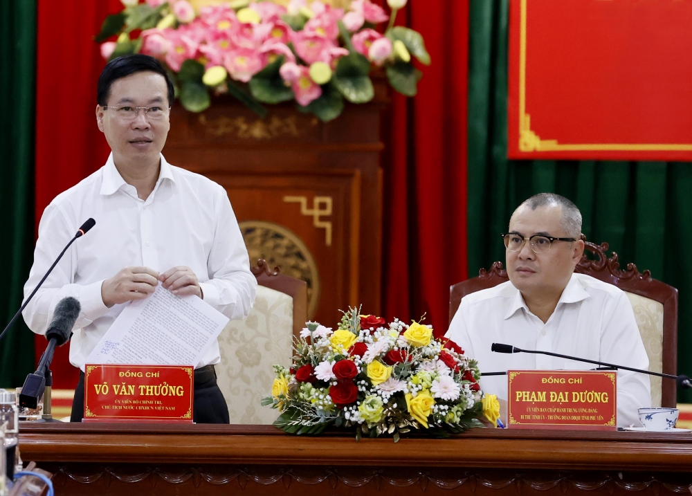 Chủ tịch nước Võ Văn Thưởng phát biểu tại buổi làm việc