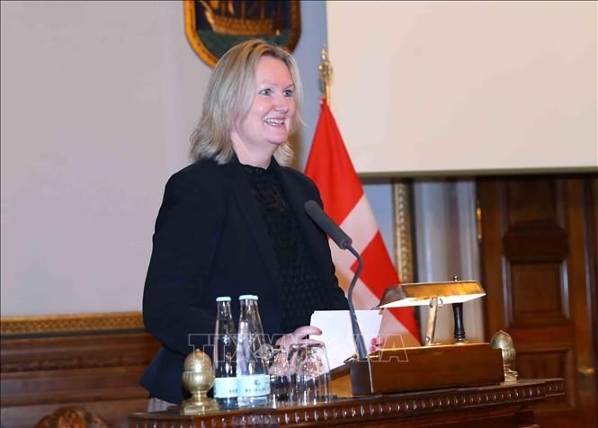 Deputy Permanent Secretary for Foreign Affairs, and H.E. Mrs. Lina Gandløse Hansen addresses the ceremony.