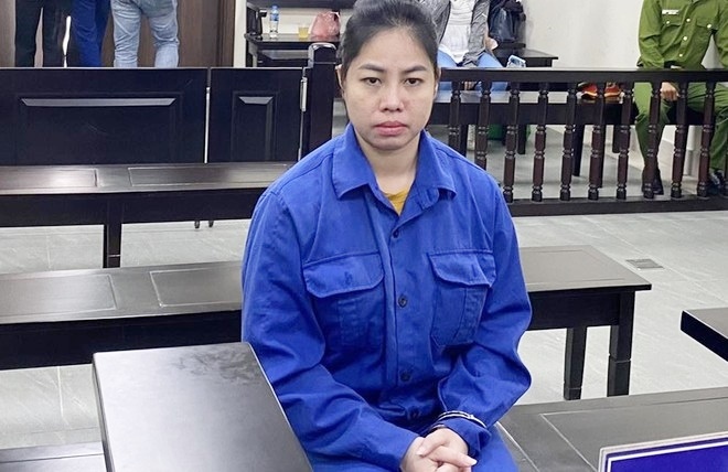 Bị cáo Đinh Thị Quỳnh tại phiên tòa