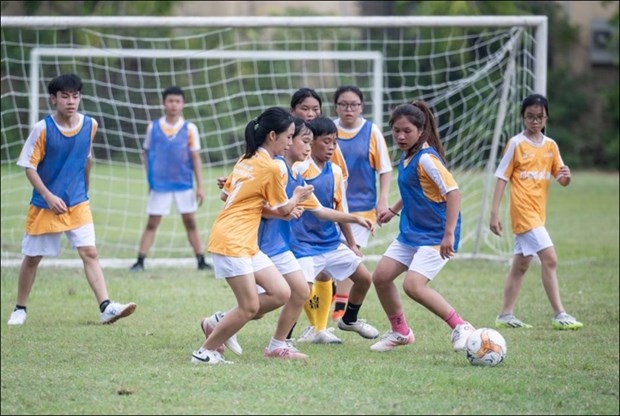 At the Friendship Football Match 2023 “Orange Your Dream” 
