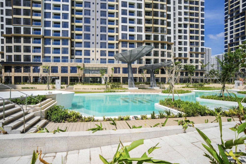 Dự án Masteri Centre Point đã hoàn thiện đáng kể cả bên trong căn hộ, sảnh cư dân và hệ tiện ích ngoài trời (Ảnh: Quốc Huy)
