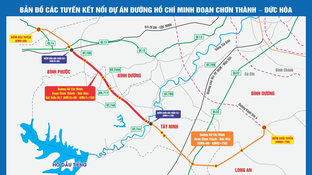 Dự án có chiều dài toàn tuyến khoảng 72,75 km