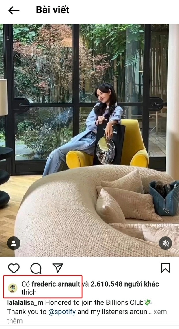 Frédéric Arnault thích bài đăng trên Instagram của Lisa giữa tin đồn chia tay.