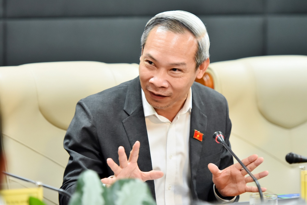 Ủy viên Thường trực Ủy ban Kinh tế Phan Đức Hiếu phát biểu. Ảnh: Trần Hiệp