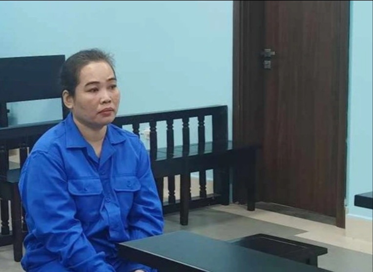 Phạm Thị Vân tại phiên tòa (Ảnh: T.N.).