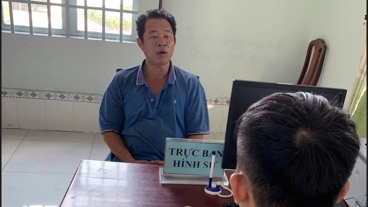 Ông Hậu tại cơ quan công an