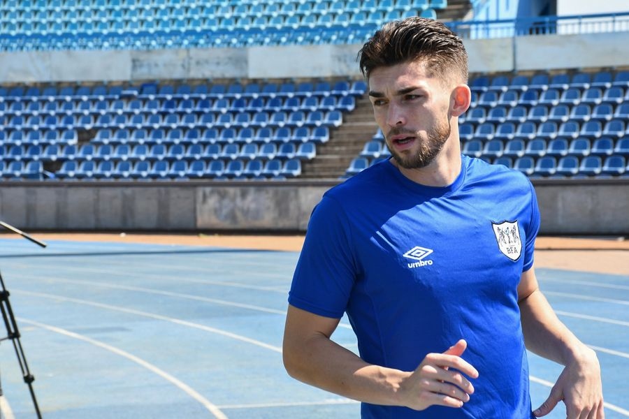 Brandon Wilson trong màu áo ĐT Botswana. (Ảnh: LĐBĐ Botswana). 