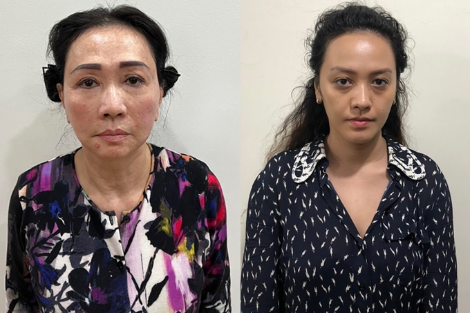 Hai bị can Trương Mỹ Lan (trái) và Trương Huệ Vân