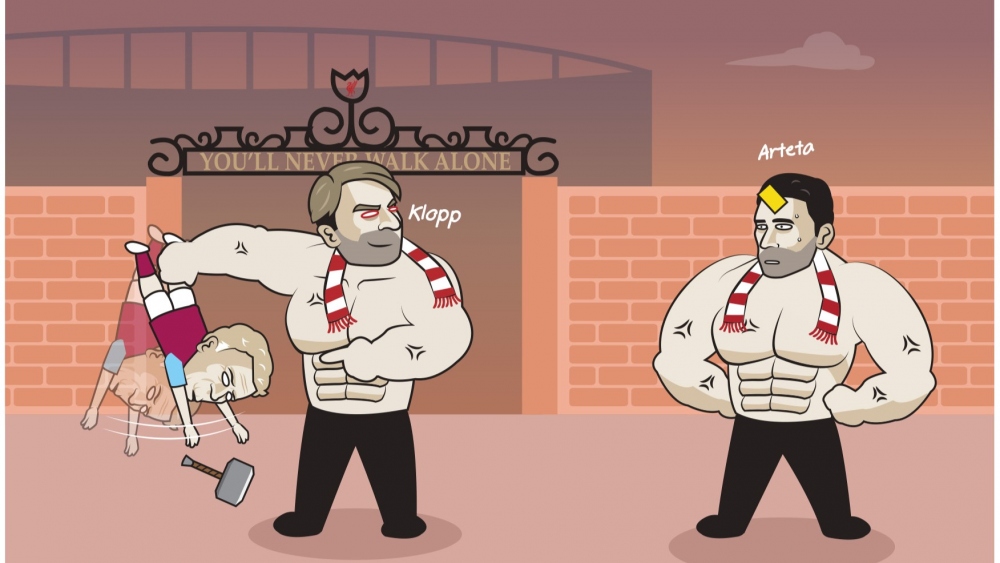 Liverpool thể hiện sức mạnh trước "đại chiến" ở Ngoại hạng Anh. (Ảnh: Just Toonit). 