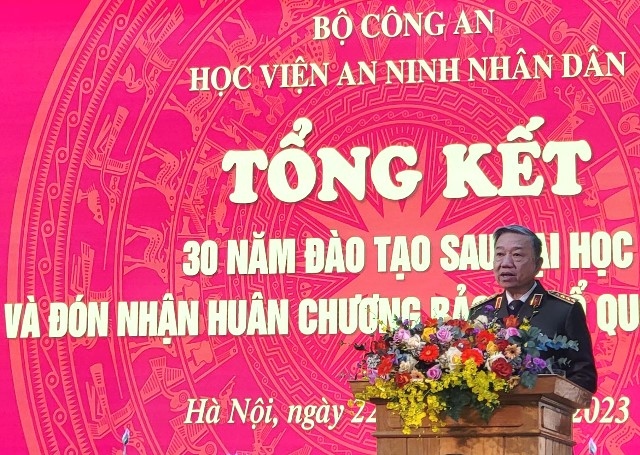 Bộ trưởng Tô Lâm phát biểu tại buổi lễ