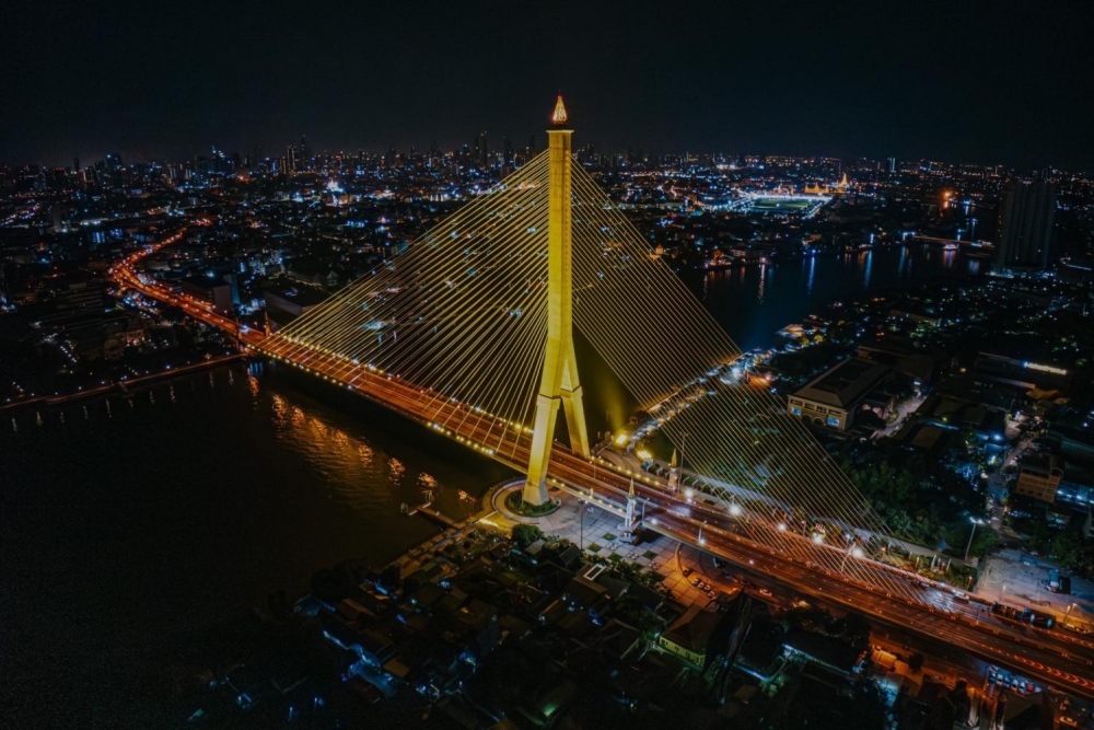 Khung cảnh cầu Rama VIII bắc qua sông Chao Phraya tại Bangkok, Thái Lan. Nguồn: Bangkok Post
