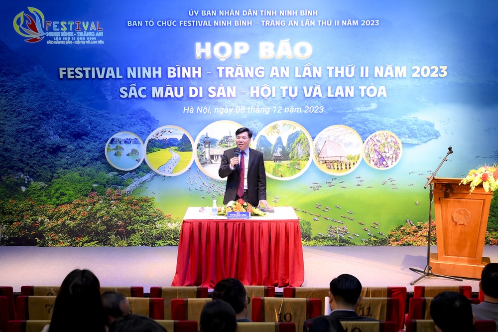 Ông Nguyễn Mạnh Cường – Giám đốc Sở Văn hóa và Thể thao tỉnh Ninh Bình chia sẻ tại họp báo