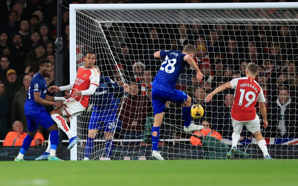 Soucek ghi bàn mở tỷ số cho West Ham. (Ảnh: Getty)