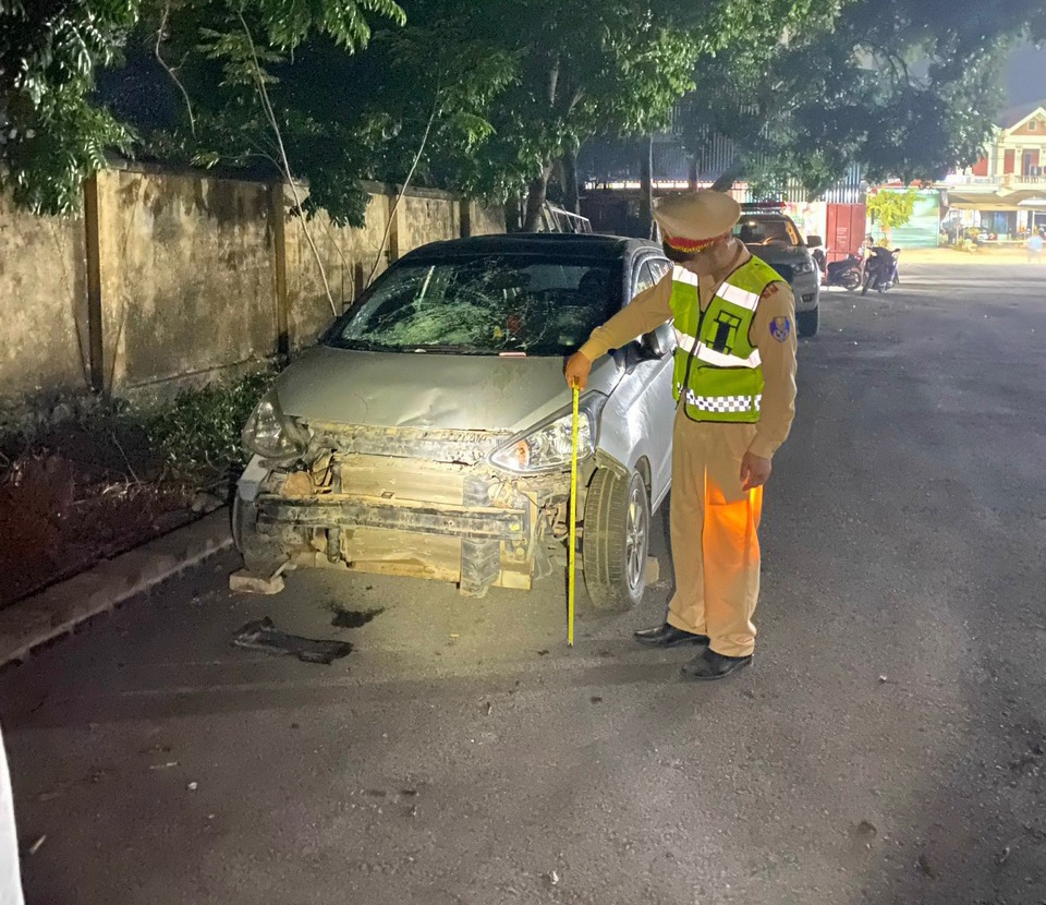 Chiếc xe ô tô đã được tạm giữ phục vụ công tác điều tra
