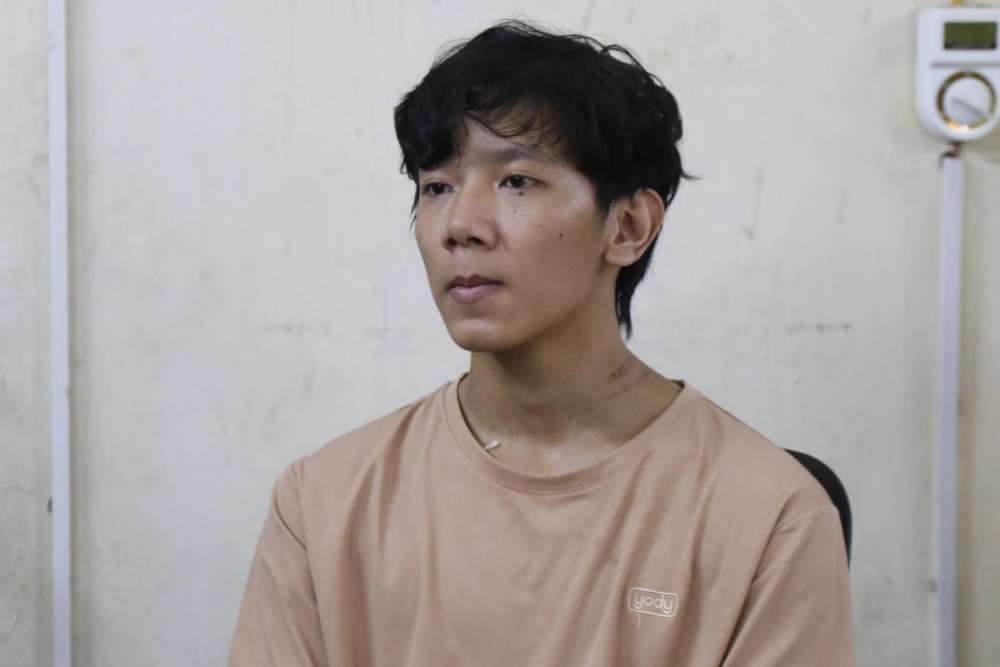 Huỳnh Ngọc Thiện tại cơ quan công an