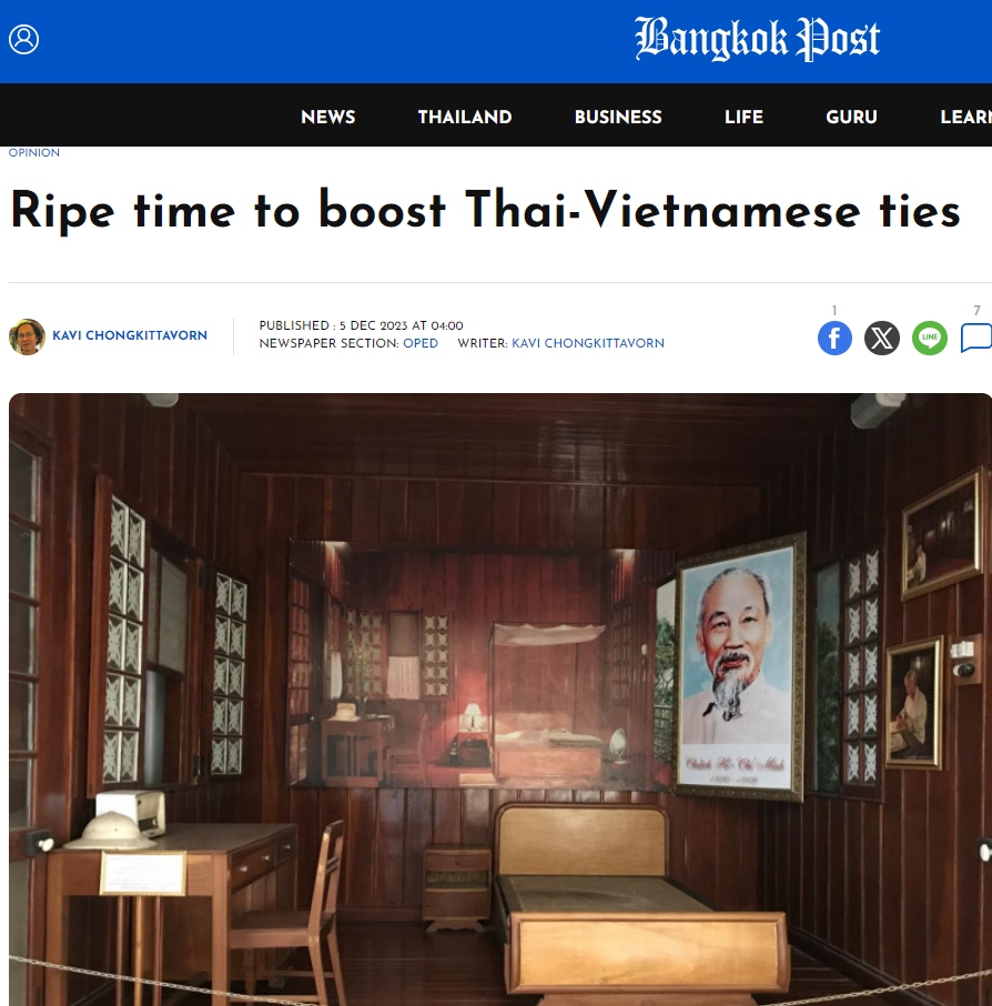 Báo Bangkokpost đưa tin về chuyến thăm Thái Lan của Chủ tịch Quốc hội Vương Đình Huệ