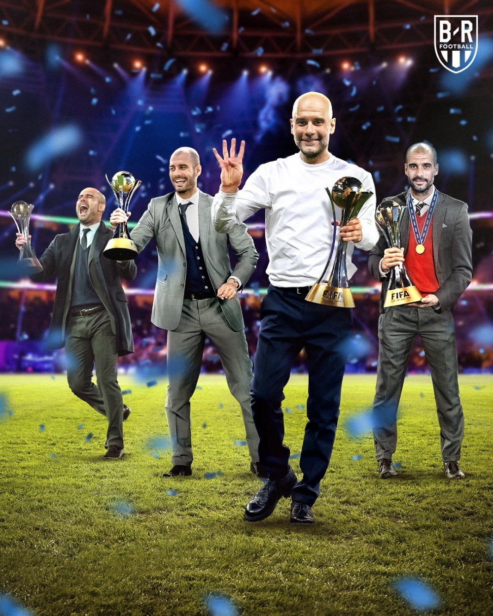 HLV Pep Guardiola trở thành chiến lược gia vô địch FIFA Club World Cup nhiều nhất với 4 lần (Ảnh: Bleacher Report Football)