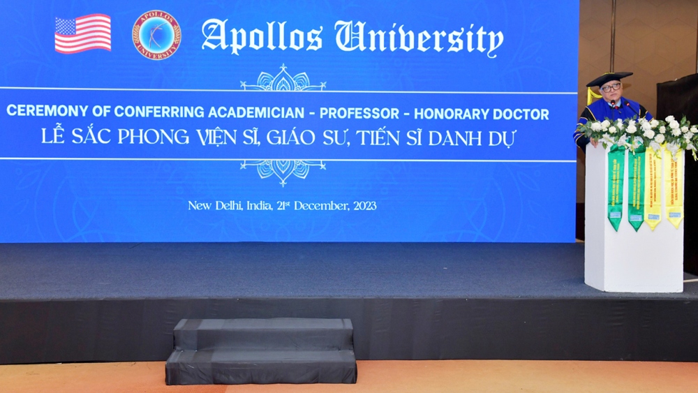 Buổi lễ sắc phong Giáo sư - Tiến sĩ danh dự của Trường Đại học Apollos (Mỹ)