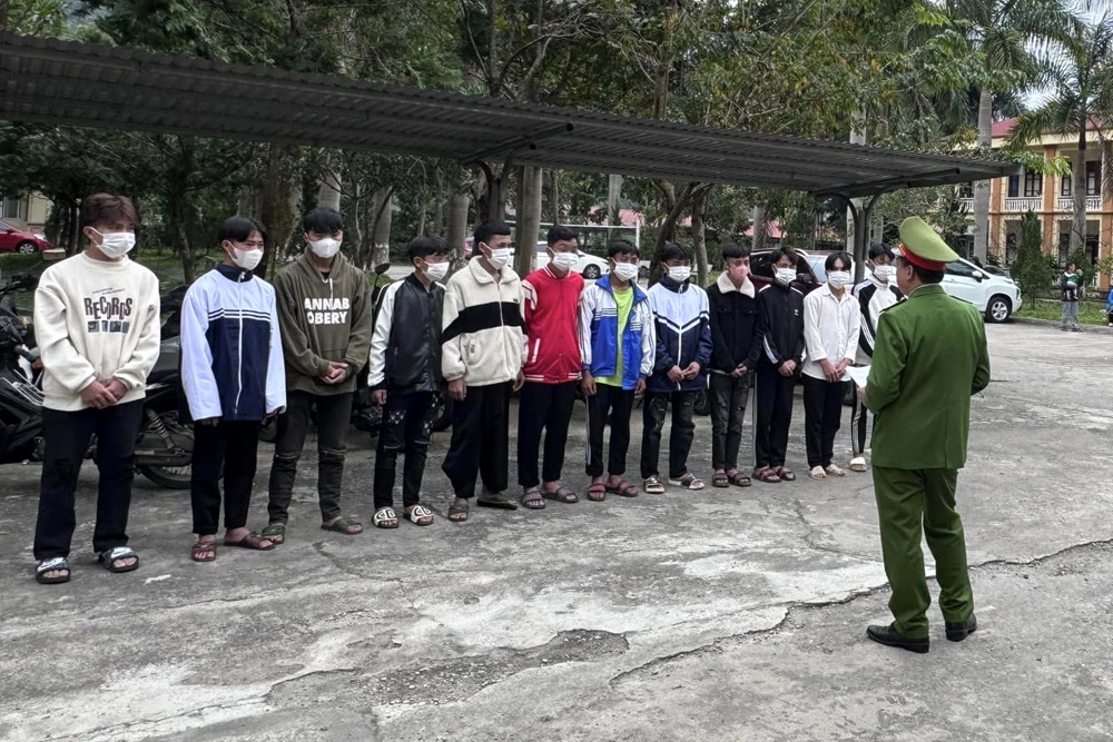 Các đối tượng trong vụ việc gây rối trật tự công cộng tại cơ quan công an.