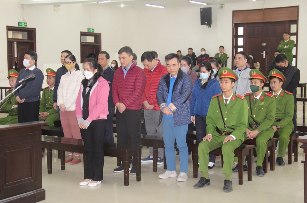 Các bị cáo tại phiên tòa phúc thẩm