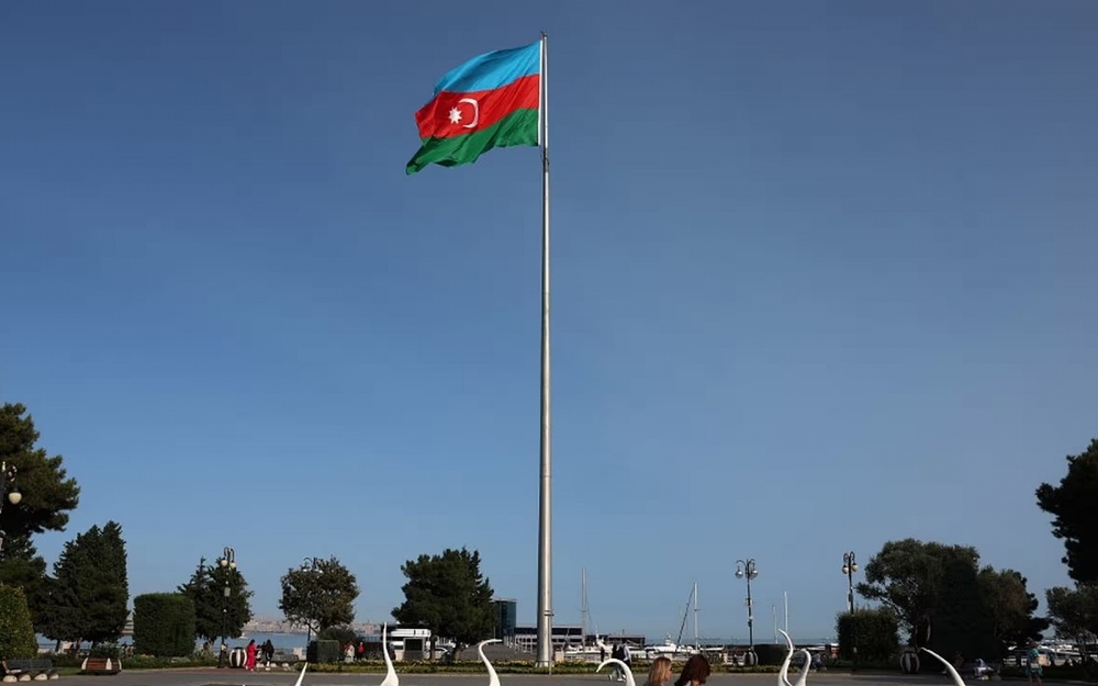 Cột cờ Azerbaijan. Ảnh: France Info.