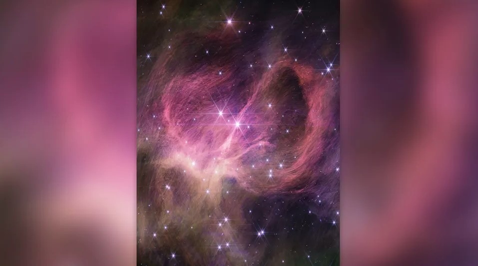 Hình ảnh trung tâm cụm sao IC348 từ kính thiên văn James Webb của NASA.