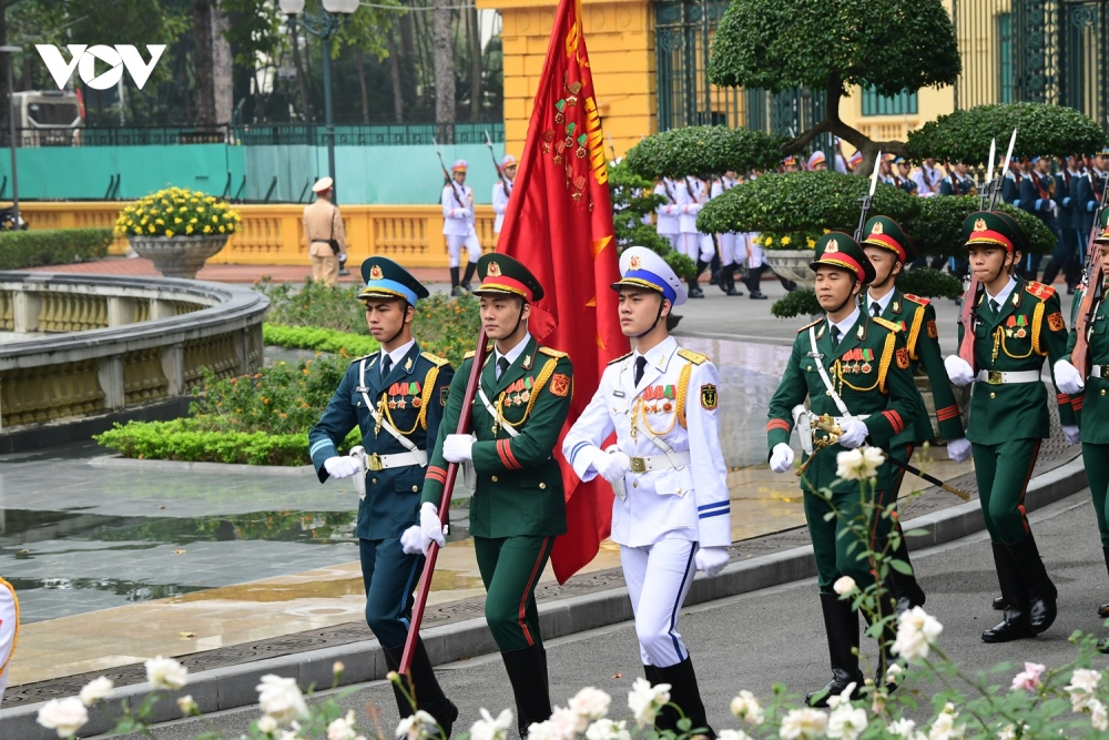 Đội Danh dự Quân đội Nhân dân Việt Nam tại Lễ đón chính thức.