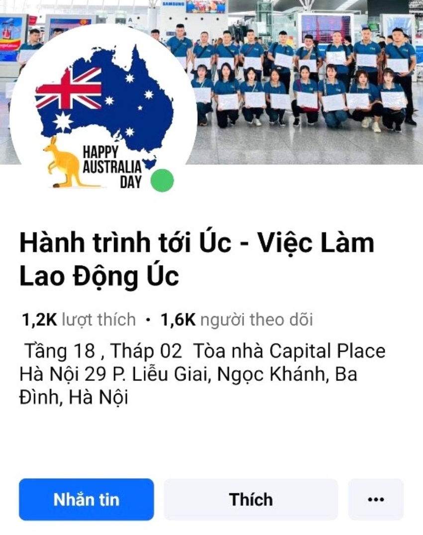 Fanpage mà ông K. tìm kiếm trên mạng xã hội Facebook và được tư vấn online. (Ảnh: Công an Hải Dương).