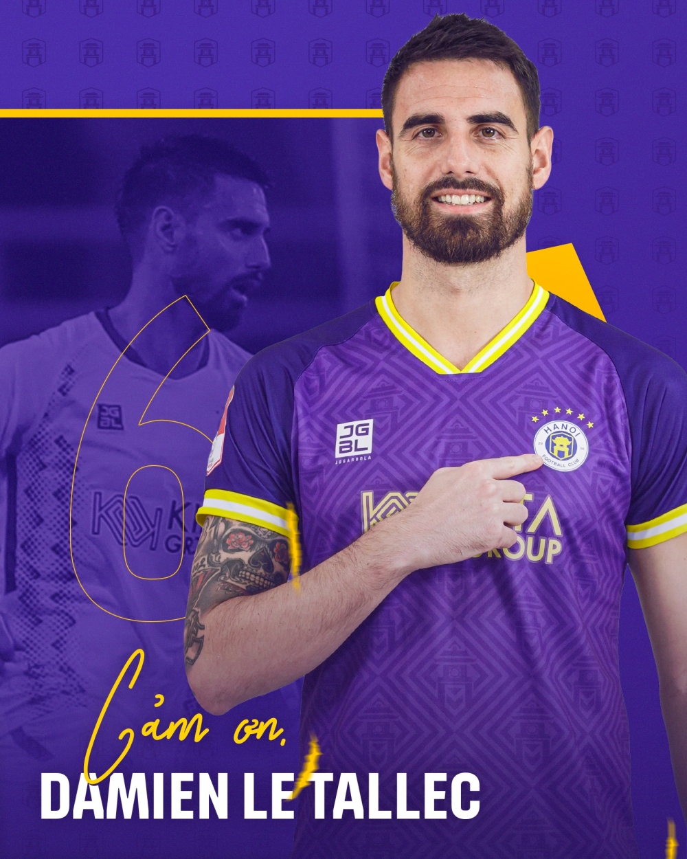Hà Nội FC xác nhận đã chia tay ngoại binh Damien Le Tallec (Ảnh: Hà Nội FC)