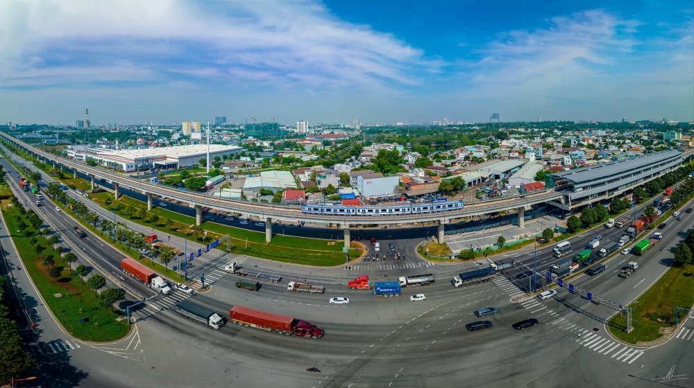 Tuyến đường sắt đô thị TP.HCM (tuyến số 1, đoạn Bến Thành - Suối Tiên). Ảnh: JICA