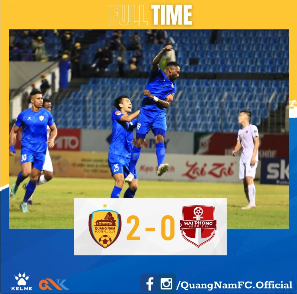 CLB Quảng Nam thắng thuyết phục Hải Phòng FC (Ảnh: CLB Quảng Nam)