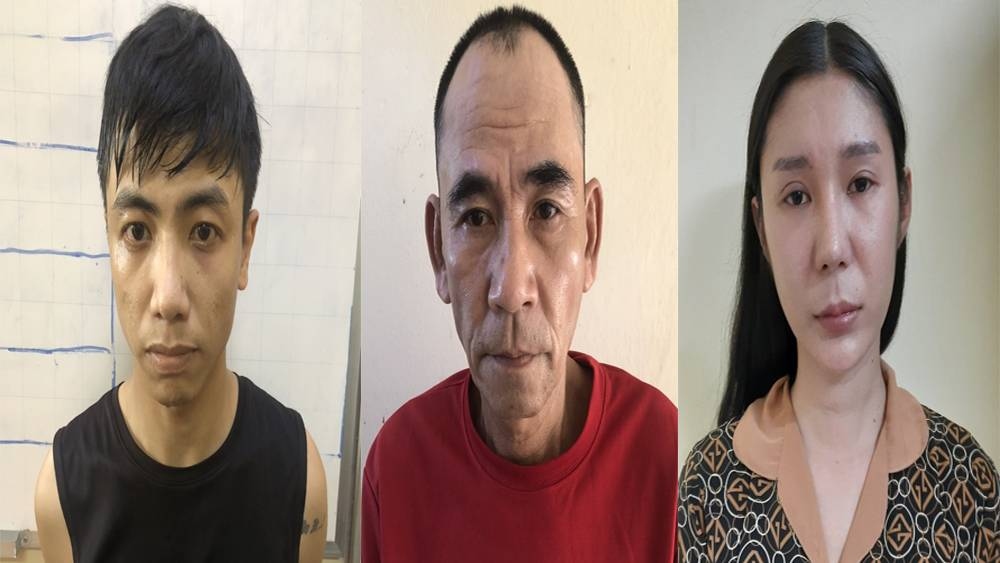 Các đối tượng Bùi Thanh Lương; Ngô Văn Thái và Nguyễn Văn Minh (từ trái qua phải)