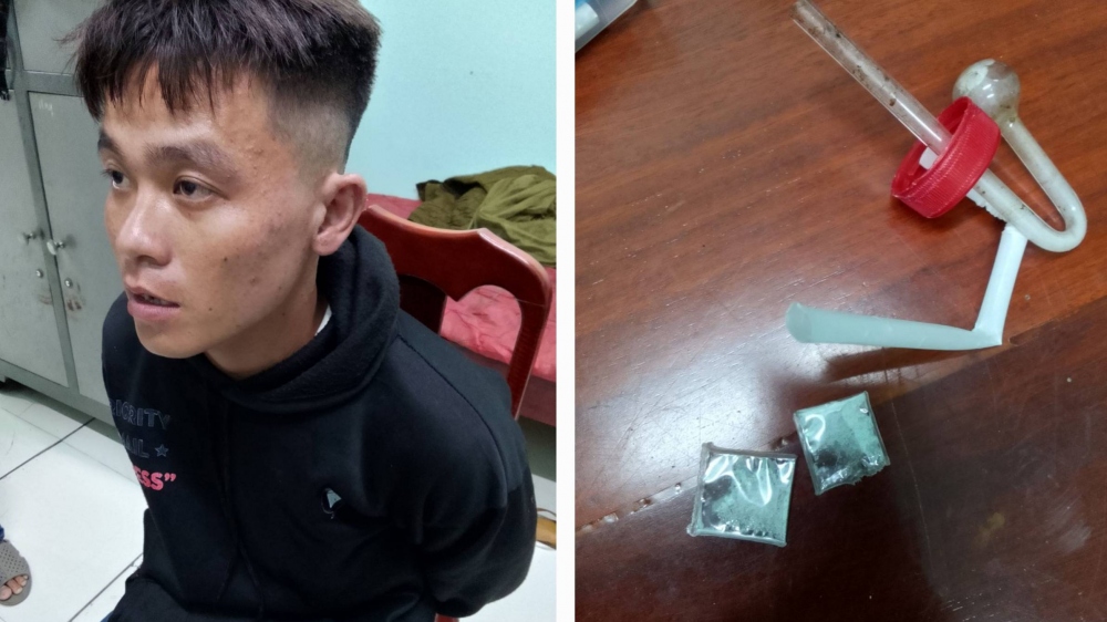 Huỳnh Hữu Thiện và tang vật thu giữ được