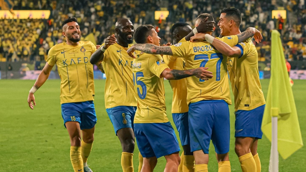 Ronaldo xé lưới Al Ettifaq và có 51 pha lập công ở mọi cấp độ trong năm 2023. (Ảnh: Al Nassr)
