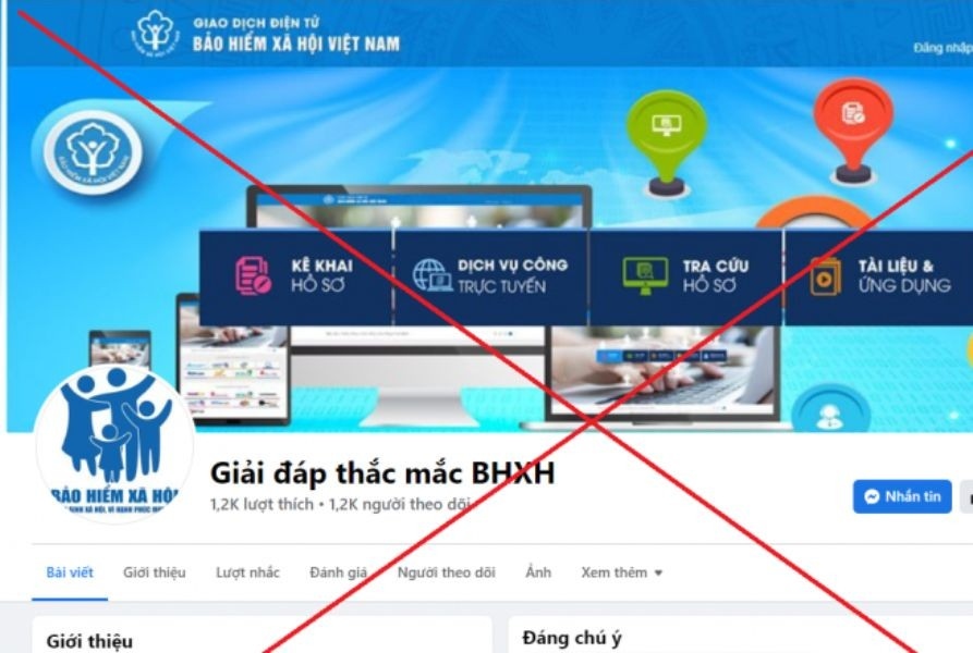 Xuất hiện FanPage giả mạo BHXH Việt Nam để lừa đảo, chiếm đoạt tài sản.