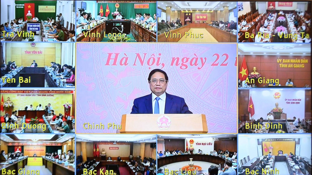 Hội nghị được kết nối trực tuyến với các địa phương 