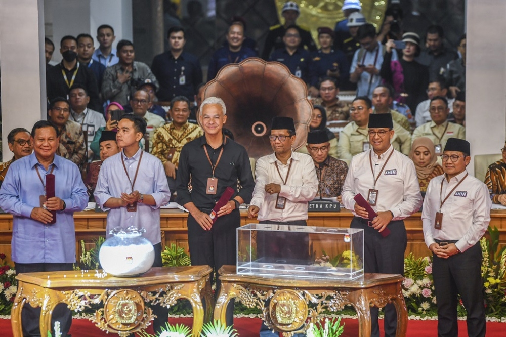 Các ứng cử viên Tổng thống Indonesia sẽ bước vào tranh luận bầu cử đầu tiên vào ngày 12/12. Nguồn: JP