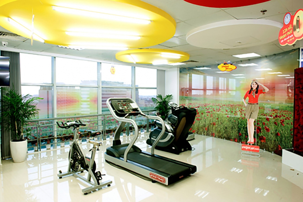 Khu tập thể dục cho phép nhân viên nâng cao thể lực sau giờ làm việc - Ảnh: T.L