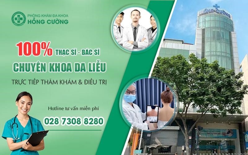 Phòng khám Da liễu Hồng Cường tọa lạc tại số 83 - 89 Thành Thái, Phường 14, Quận 10, TP.HCM