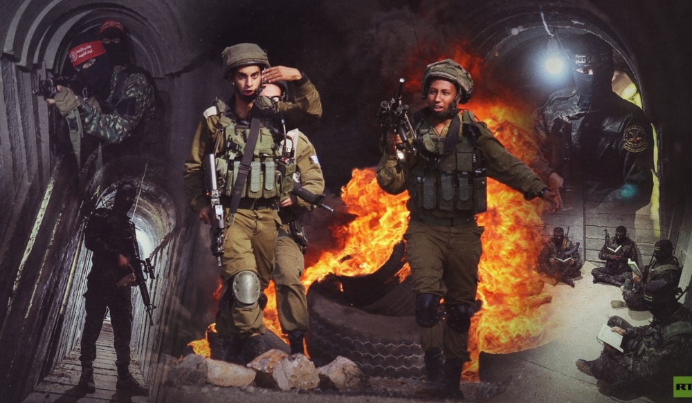Lính Israel và chiến binh Hamas. Ảnh, đồ họa: RT.