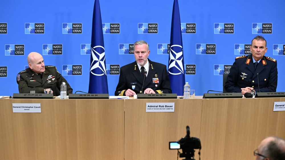 Các quan chức NATO tại cuộc họp báo ở thủ đô Brussels (Bỉ), ngày 18 tháng 1 năm 2024. Ảnh: France Info