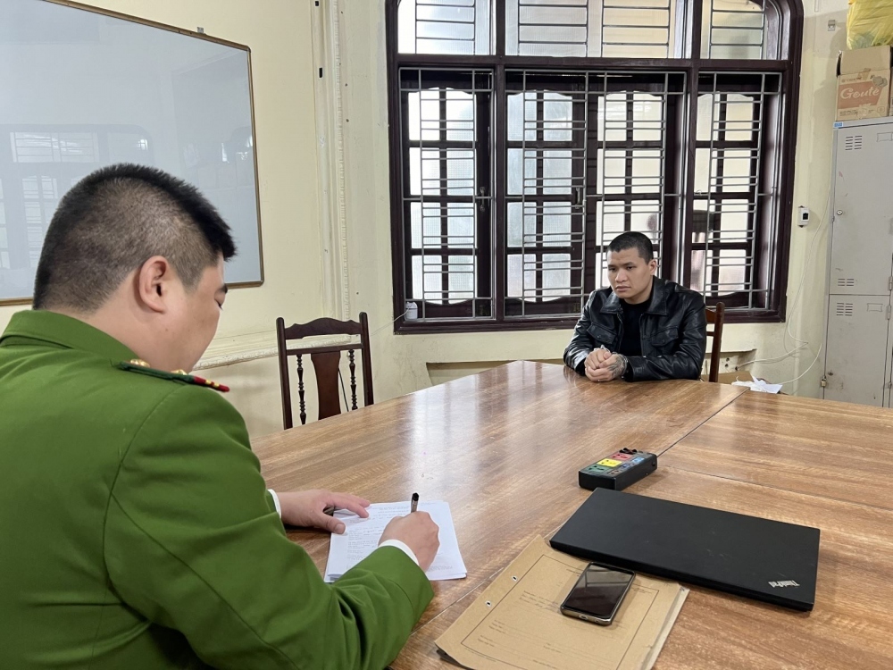 Đối tượng Sơn tại cơ quan điều tra