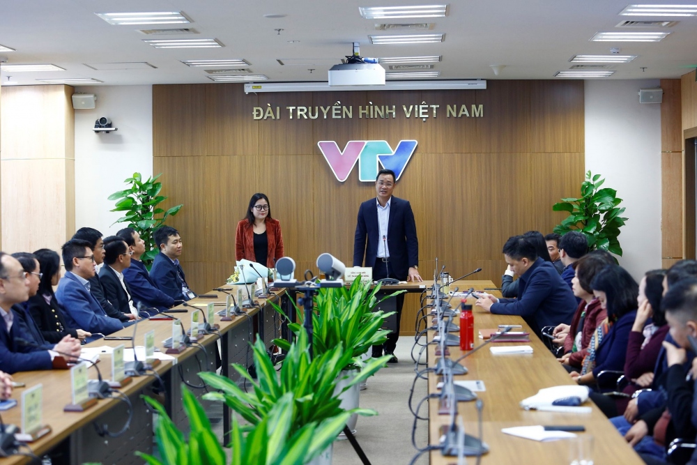 Tổng Giám đốc Đài THVN Lê Ngọc Quang phát biểu tại buổi lễ.